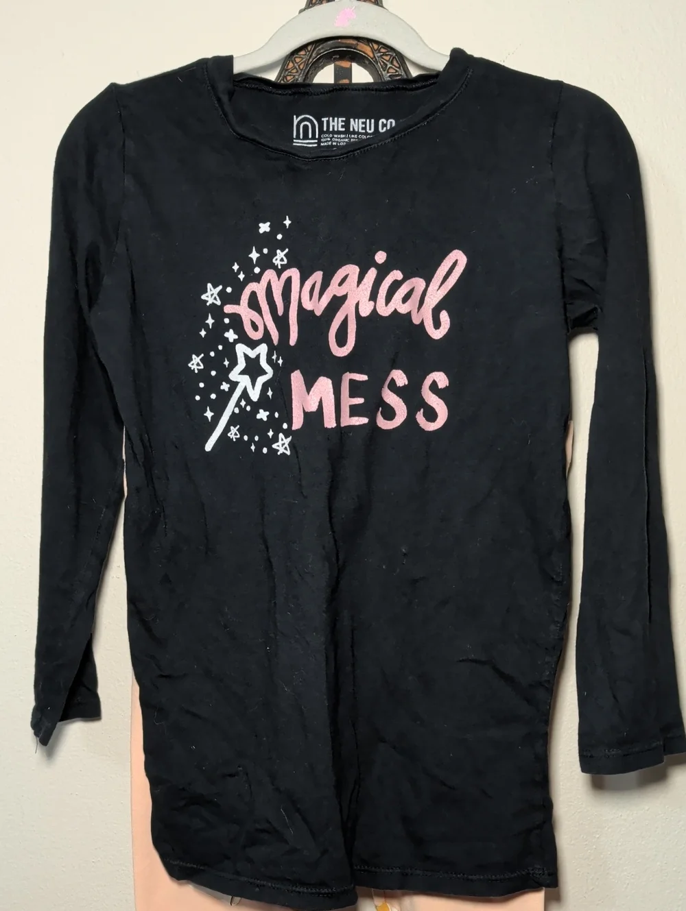Magical Mess Halloween Set - Black Top Orange Pants 100% Cotton Girls Size 8-9